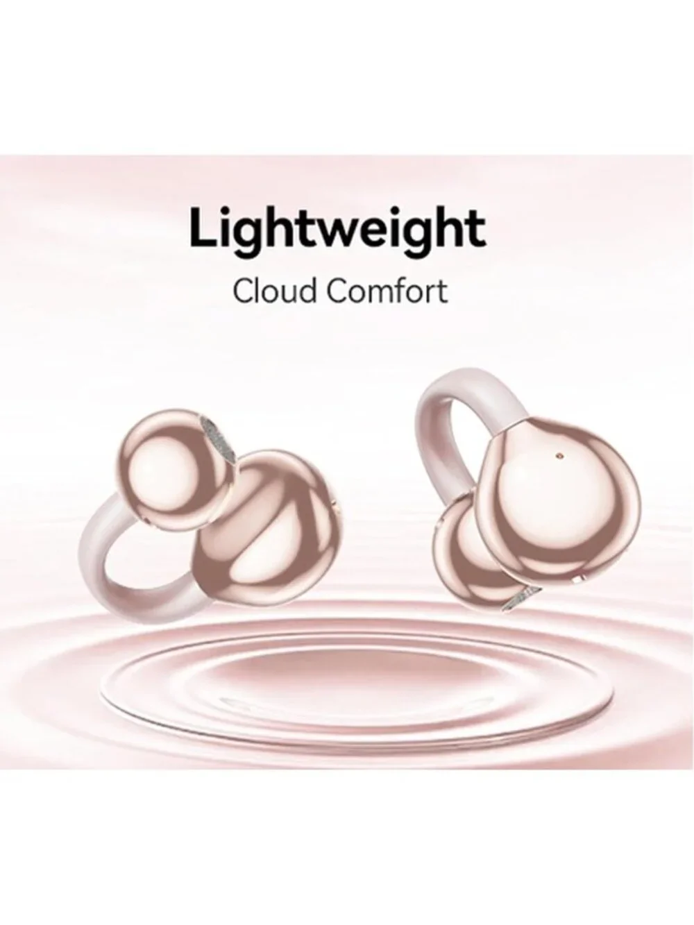 Stylish Pink Clip-on Bluetooth Earbuds with Chic Handbag Charging Case